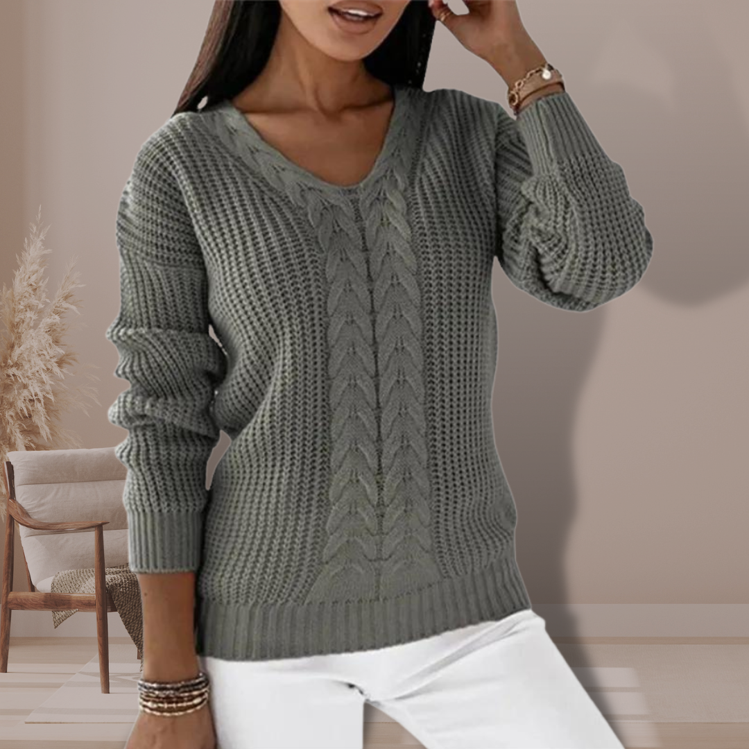 Elysia™ - V-Ausschnitt-Strickpullover