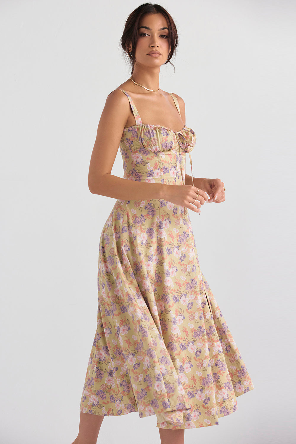 Amara™ - Florales Midi-Kleid