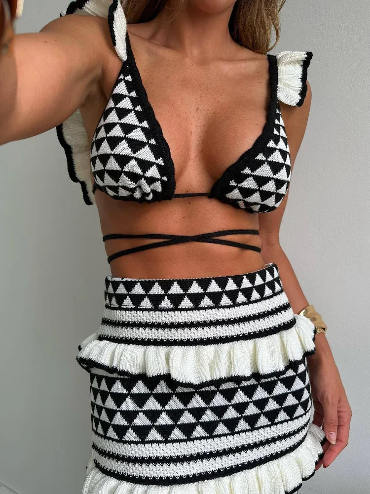 Lana™ - Halter Bikini Top und Rock Set