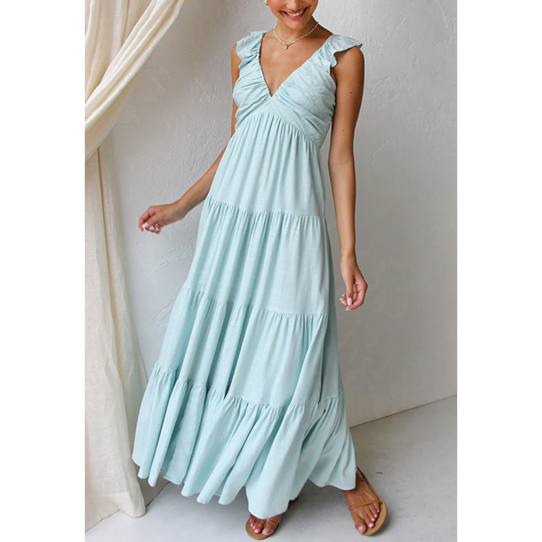 Serena™ - Sleeveless Maxikleid mit Rüschen