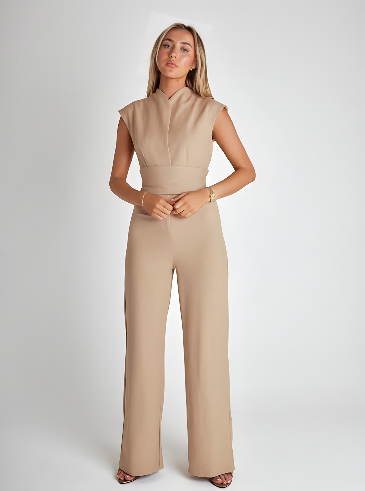 Jennifer™ - Ärmelloser Jumpsuit mit weitem Bein